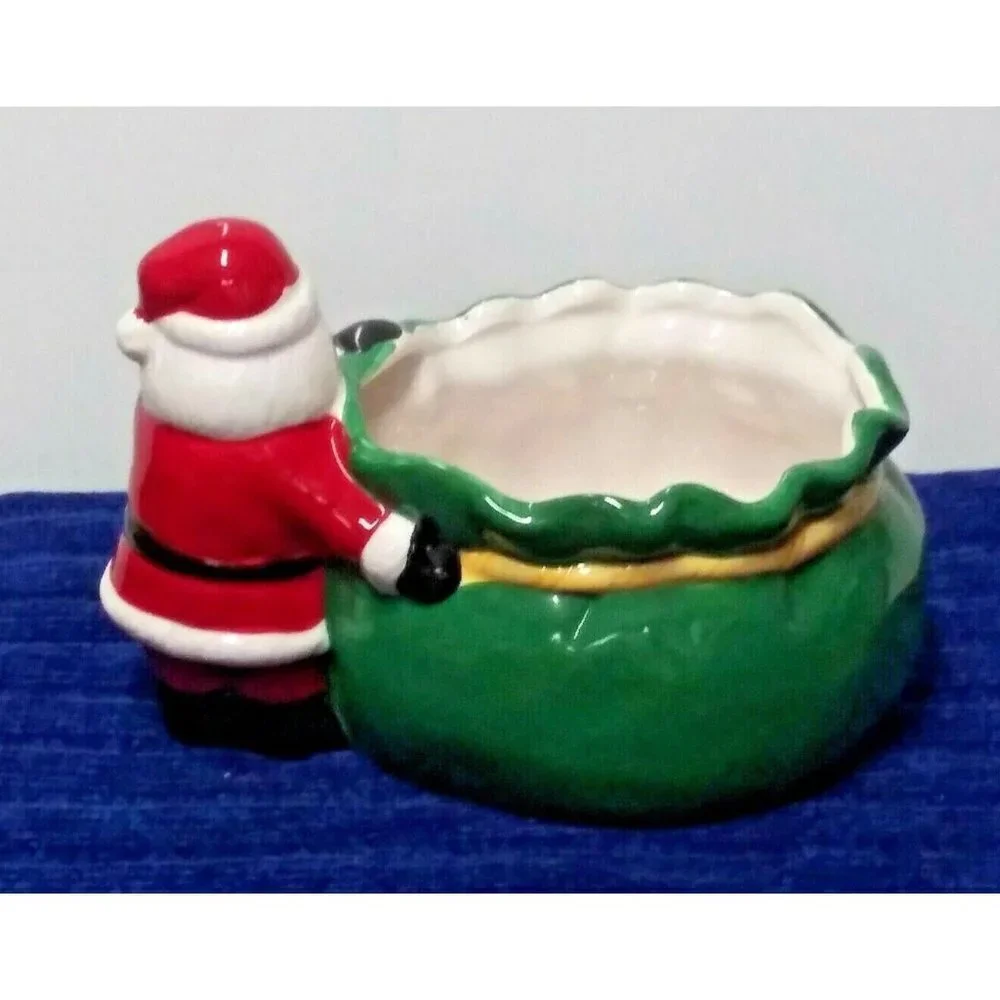 Santa with Gift Bag Candy Dish 9